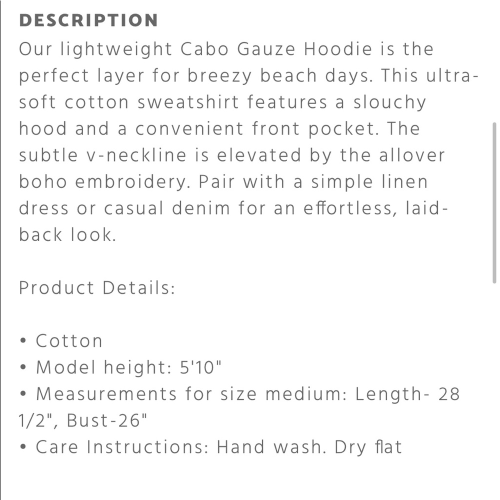 Johnny Was Cabo Gauze Hoodie - Picture 5 of 5